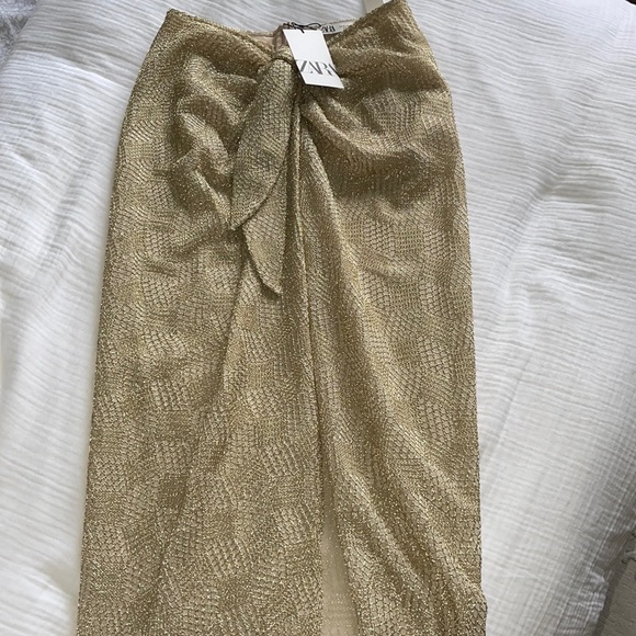 Zara Knotted Midi Skirt Size Medium 2915/944/302 - Picture 5 of 8